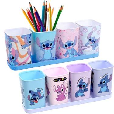 Imagem de 2 Porta Canetinhas e Lápis Infantil Estampado Lilo Stitch - Plasútil