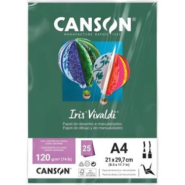 Imagem de Pct papel iris vivaldi 25fls a4 120gr canson escolha a cor, VERDE ESCU