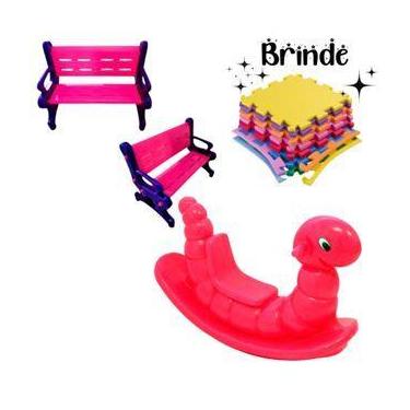 Imagem de Playground Infantil  Banco Plástico, Gangorra Nhoca e Tatames Inclusos