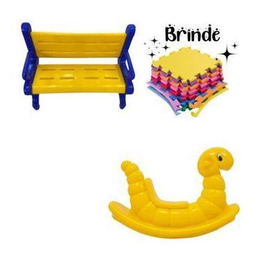 Imagem de Playground Infantil  Banco Plástico, Gangorra Nhoca e Tatames Inclusos