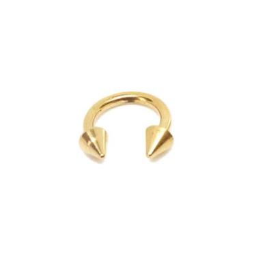 Imagem de Piercing Ferradura Spike Pvd Dourado Aço Cirúrgico - M2 Piercing