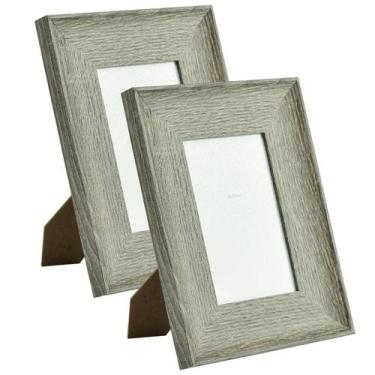 Imagem de Kit 2 Porta Retratos com Suporte 10x15cm 6057 - Livon, Cinza