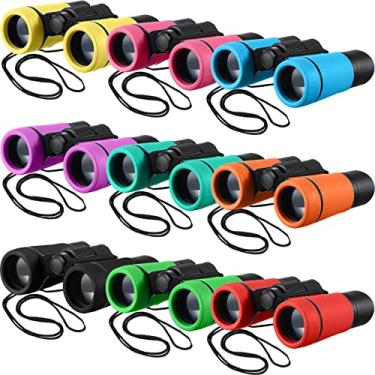 Imagem de 9 Pack Kid Binoculars Shockproof Mini Compact Binoculars Gifts for 3-12 Years Boys Girls Folding Small Telescope Binoculars for Kids Bird Watching Camping Outdoor Play, 9 Colors