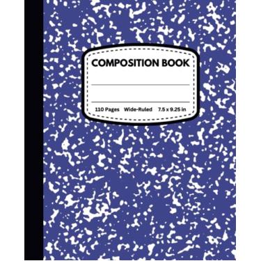 Imagem de Aesthetic Purple Marble Composition Notebook: Wide Ruled Journal - 110 Pages of Inspiring Purple Vibes - Perfect for Students and Professionals - 7.5 x 9.25 Inches