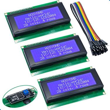 Imagem de Hosyond 3Pcs Iic I2C 2004 Módulo Lcd 20X04 Módulo De Tela Lcd Para Arduino Raspberry Pi