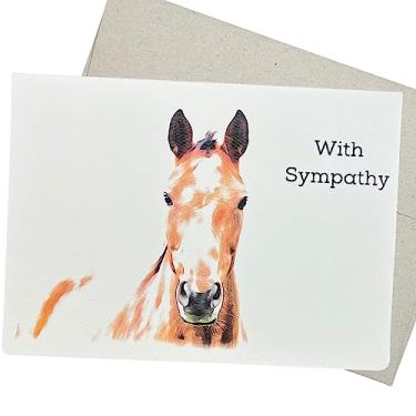 Imagem de Groomers Margins Cartão de simpatia de cavalo com envelope (17 x 5 polegadas e em branco dentro) Cartão de luto e condolências por perda de pônei. Também para prática veterinária equina - 225