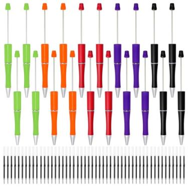 Imagem de jiebor 20 canetas esferográficas de contas de plástico para Halloween, 50 peças, tinta preta, fofas, legais para dia das bruxas, diário, mulheres, professores, formatura, presente, material de