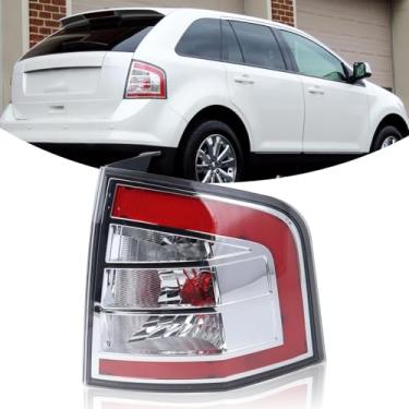 Imagem de Luz traseira de halogênio com montagem de lâmpadas compatível com Ford Edge 2007-2010 lâmpada traseira clara e vermelha lente direita substituição do lado do passageiro FO2801209 7T4Z13404B
