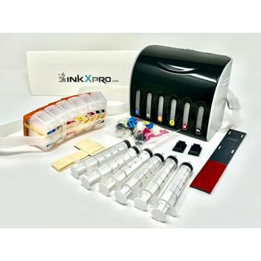 Imagem de inkxpro Kit de cartucho recarregável EcoPRO 312XL com sistema de tinta vazia CISS para impressora Epson XP-15000 com firmware Chipless (sem amortecedor)