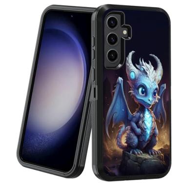 Imagem de BXIKEOPIU Capa projetada para Samsung Galaxy S24 FE, 3 camadas resistentes à prova de choque à prova de poeira/queda, capa protetora robusta para Samsung Galaxy S24 FE 5G (2024), dragão fofo bebê