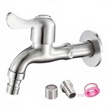Imagem de Bifordo Torneira para máquina de lavar roupa para jardim ao ar livre, entrada NPT macho de 1/5.1 cm com torneira de pia de esfregão de saída GHT de 3/10.2 cm, torneira de sala de utilidade fácil de