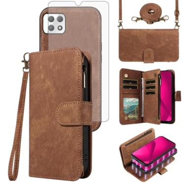 Imagem de Asuwish Capa de telefone para T-Mobile Revvl 7 Pro 5G carteira magnética destacável com protetor de tela de vidro temperado cordão transversal suporte para cartão Tmobile T Mobile Revel Tmo Revell