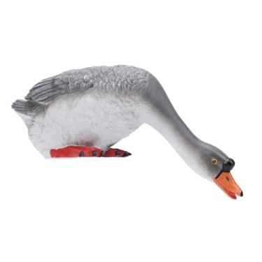 Imagem de Estátua de Pato de Resina, Figura de Animal de Fazenda, Quintal de Escultura de Ganso Realista, Decoração de Casa, Decoração de Lago de Piscina de Quintal (Lower Head Open)