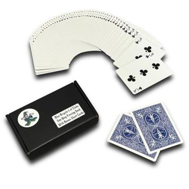 Imagem de Ted's Sterling Magic Bicycle One Way Force Deck Trick Kit with Bonus Short Cards, Blue Back Clubs (Three)