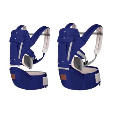 Imagem de Canguru Ergonômico 12 Posições Bebê Com Assento 3 Em 1 Azul - Maternit