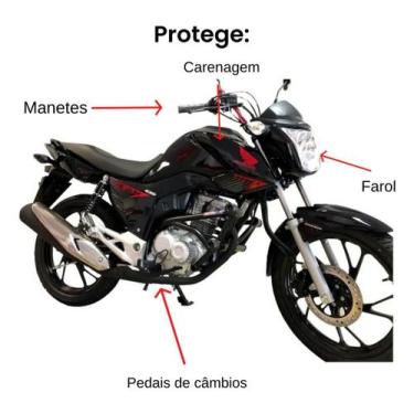 Imagem de Protetor De Carenagem Motor Honda Start Cargo Fan 160 Stunt Race Preto