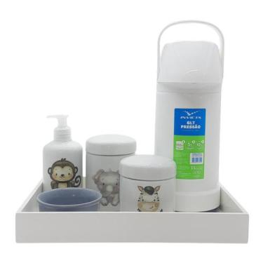 Imagem de Kit higiene bebê Safari 6 pçs - Porcelana e Pinus - 66.4 - Genérico