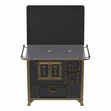 Imagem de Fogão a Lenha Venax GII N2 Renaissance Preto Saida Esquerda 32349