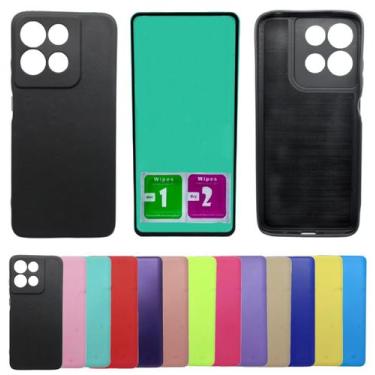 Imagem de Kit Capinha Capa Aveludada Para Moto G75 + Pelicula Ceramica - Mustang