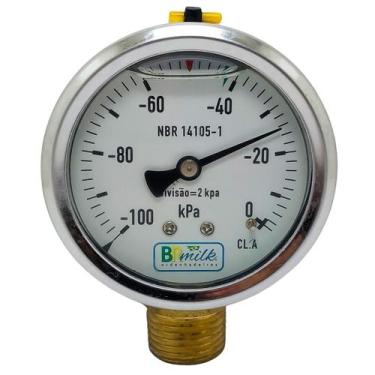 Imagem de Vacuômetro Glicerinado  P/ Ordenhadeira 63mm 1/2 Brmilk 