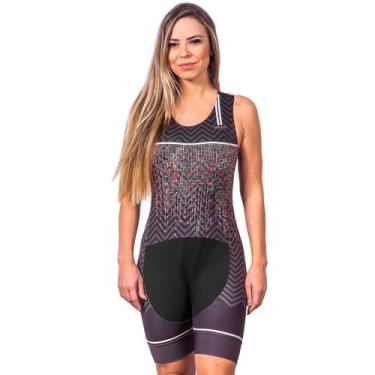 Imagem de Macaquinho sem mangas triathlon elite pixel proteção uv 50+ kauna, GG