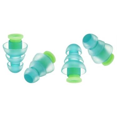 Imagem de Protetor Auricular de Silicone, 2 Pares, Verde e Azul, Tampão para Dormir