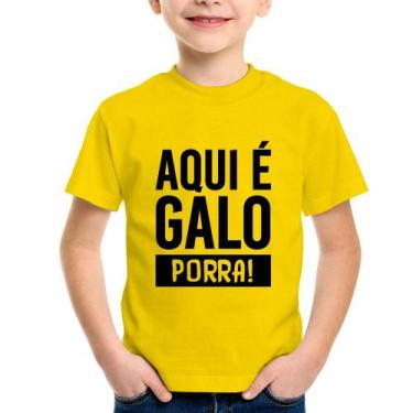 Imagem de Camiseta Infantil Aqui é galo  - Foca na Moda, Amarelo, 14