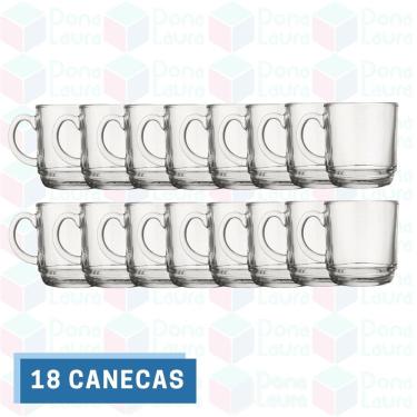 Imagem de Conjunto 18 Canecas Vidro 250ML Chocolate Quente Cappuccino