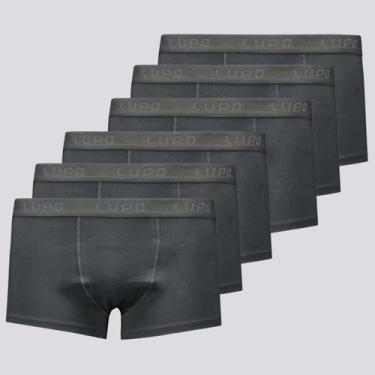 Imagem de Kit de 6 Cuecas Sunga Lupo Algodão Com Elastano Cinza Escuro, GG