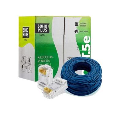Imagem de Cabo de Rede Azul Utp Rj45 Cat5e Furukawa Sohoplus 80 Metros, Crimpado