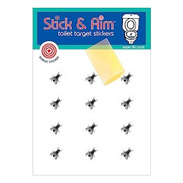 Imagem de Pacote de mictório a granel (13 alvos) adesivos de mira de vaso sanitário com ferramenta aplicadora - cola em superfície molhada