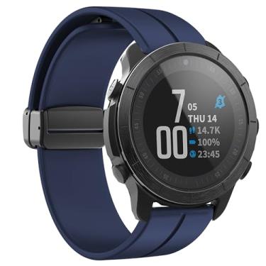 Imagem de Lamshaw Pulseira Wahoo ELEMNT Rival compatível com pulseira esportiva de silicone macio compatível com smartwatch Wahoo ELEMNT Rival (1, azul)