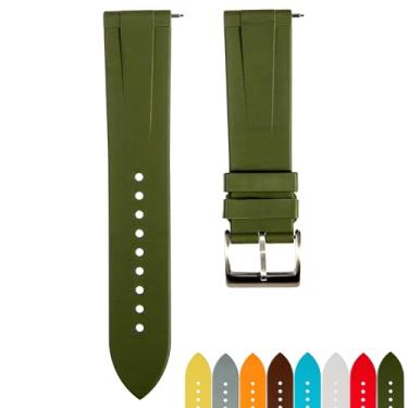 Imagem de Strapseeker Pulseira de relógio Zac Premium FKM de borracha vulcanizada de liberação rápida - 20 mm-22 mm - compatível com relógios inteligentes Tudor, Omega, Rolex - Pulseiras de reposição para