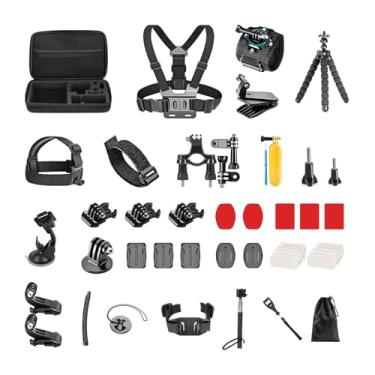 Imagem de Mechrig Kit de acessórios para câmera de ação 50 em 1, compatível com Gopro Hero 13/12/11/10/9, DJI Osmo Action 5 Pro/4/3, Insta360 X4/X3, Akaso e mais