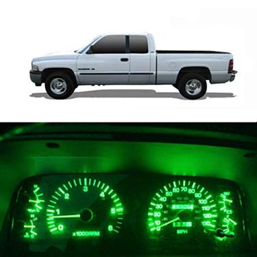 Imagem de WLJH Kit completo de lâmpadas indicadoras de luz LED de painel de instrumentos de painel de instrumentos verde para Dodge Ram 1500 2500 3500 1994-2001, pacote com 20
