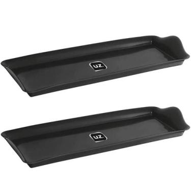 Imagem de Kit 2 Bandejas Travessa Retangular 38x16cm Servir Plástico Petisqueira