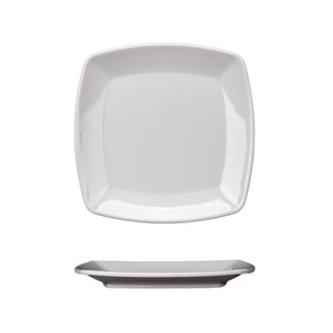Imagem de Prato de porcelana de imitação de plástico branco, prato quadrado de restaurante de hotel - H7109 branco 224 * 224 * 2 m