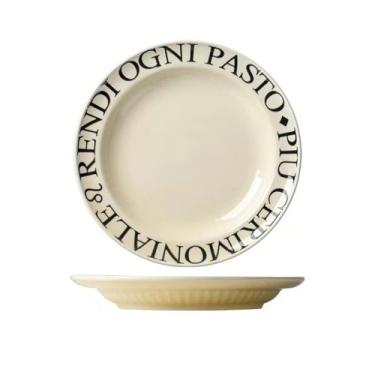Imagem de Conjunto criativo de pratos de letras inglesas, tigela de arroz tigela de sopa prato de mesa ocidental - prato plano de 25 cm