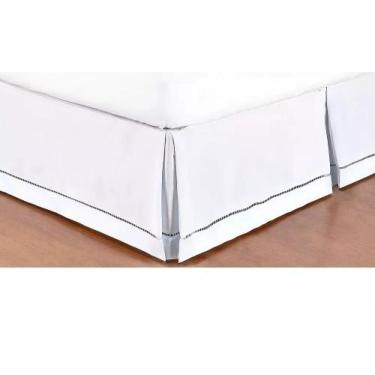 Imagem de Saia Box Solteiro  Algodão Percal 200 Fios Branco - SONHOS ENXOVAIS