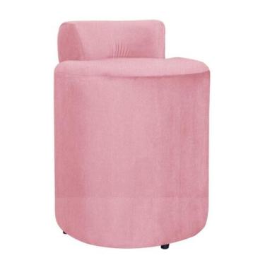 Imagem de Puff banquetas Athena Decorativa Suede - Fina Mobília, Rosa