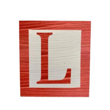 Imagem de Cubo Branco Letra Vermelha com Aplique Festa Chá de Bebê Decoração 8x8