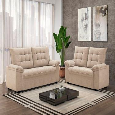 Imagem de Conjunto de Sofá 3 e 2 Lugares Bertioga Capuccino