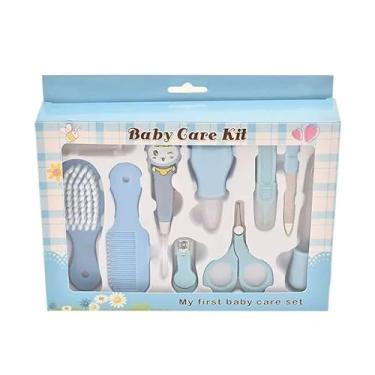 Imagem de Kit Banho e Cuidados para Bebê – 10 Peças Essenciais para Higiene Infantil (azul)