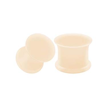 Imagem de Big GAUGES Par de alargadores de orelha de silicone fino duplo alargador de orelha brinco lóbulo de pele