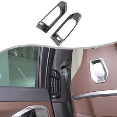 Imagem de Acabamento da tampa do painel de saída de ar do pilar traseiro B compatível com BMW Série 7 G70 G73 2023-2025, pilar traseiro interior A/C ar condicionado saída de ventilação moldura acessórios de
