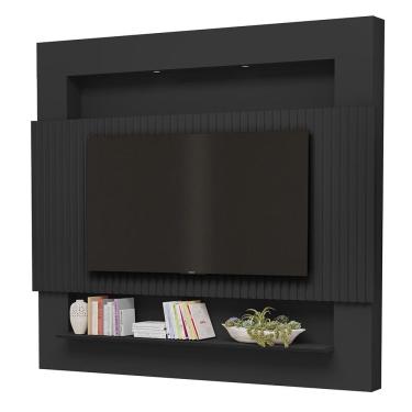 Imagem de Painel Suspenso Riviera Ripado 217cm Para TV até 75 Polegadas Preto Luapa