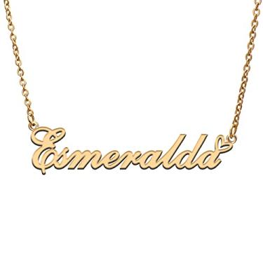 Imagem de RONKAH Colar de nome personalizado personalizado com coração colar de nome personalizado para mulheres colar de moda pessoal melhor presente para menina, mãe, filha, amizade, Natal, aniversário,