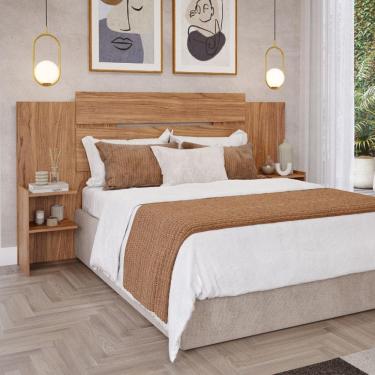 Imagem de Cabeceira com 2 Prateleiras Lateral 100MDF Mila Panan