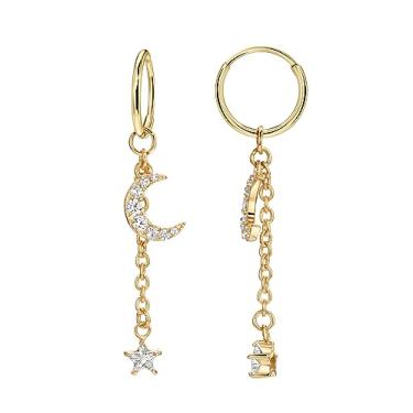 Imagem de FANSING Brincos de argola infinitos de aço cirúrgico 316L para mulheres prata/ouro/ouro rosa/preto 8 mm/10 mm/12 mm, 12mm, Aço inoxidável Zircônia cúbica, Sem pedra preciosa