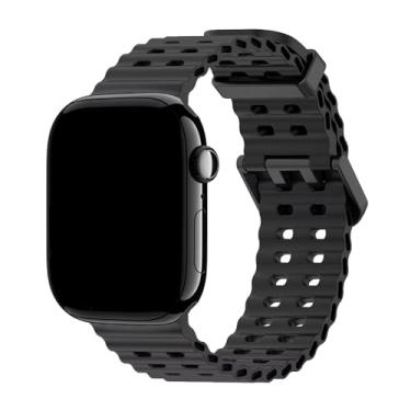 Imagem de Pulseira Silicone Esportiva Aegir Compatível com Apple Watch (Preto, 44/45/46/49mm)